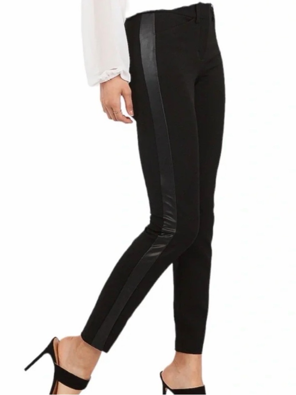 Black Side-Stripe Ponte leggings